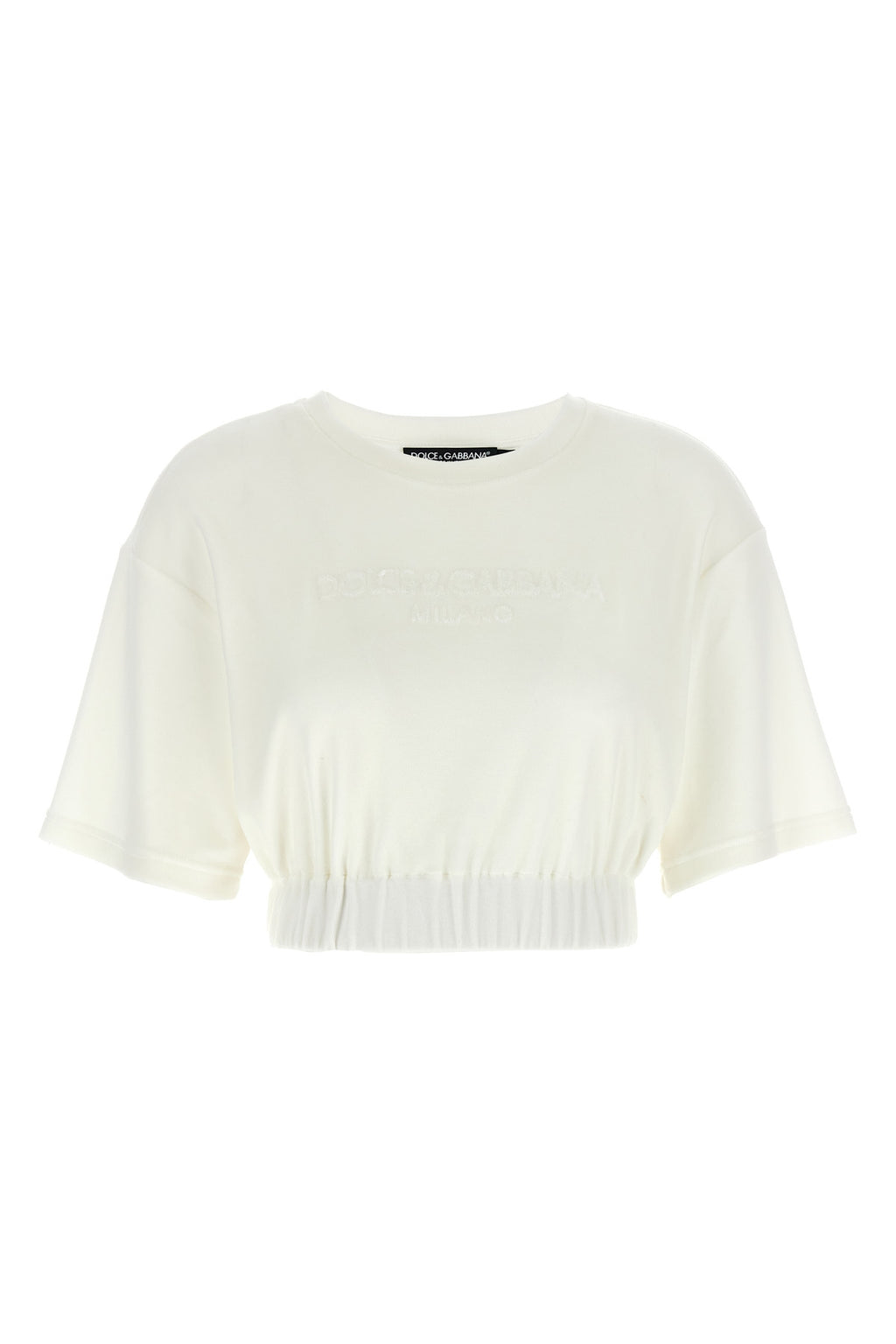 DOLCE & GABBANA Logo chenille top For Women 90% cotton, 10% polyamide
