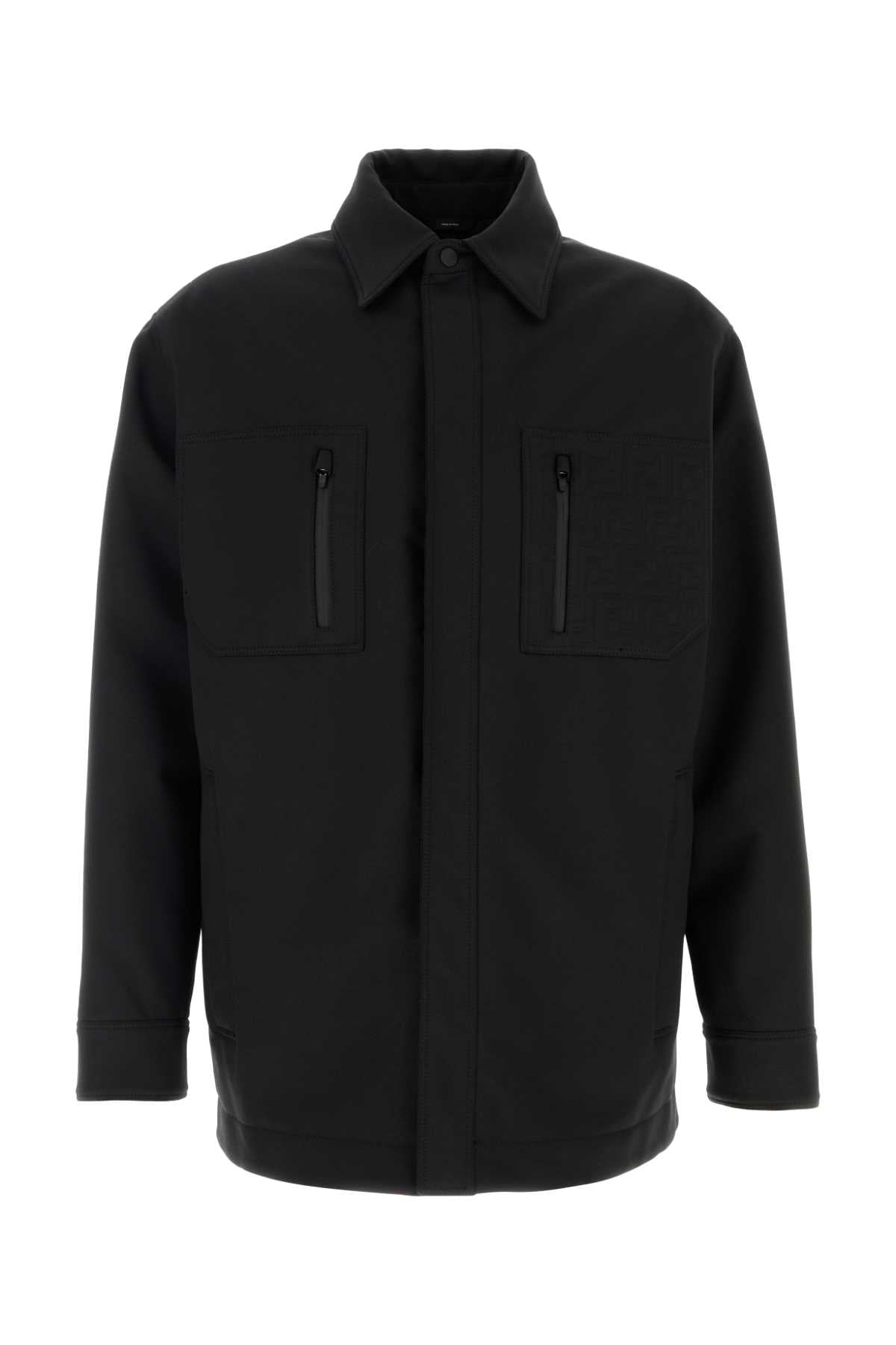 FENDI PADDED JKT FF INTERNO For Men Exterior: 45% Wool 41% Nylon 8% Polyurethane 6% Elastane Lining: 100% Polyester Padding: 100% Polyester
