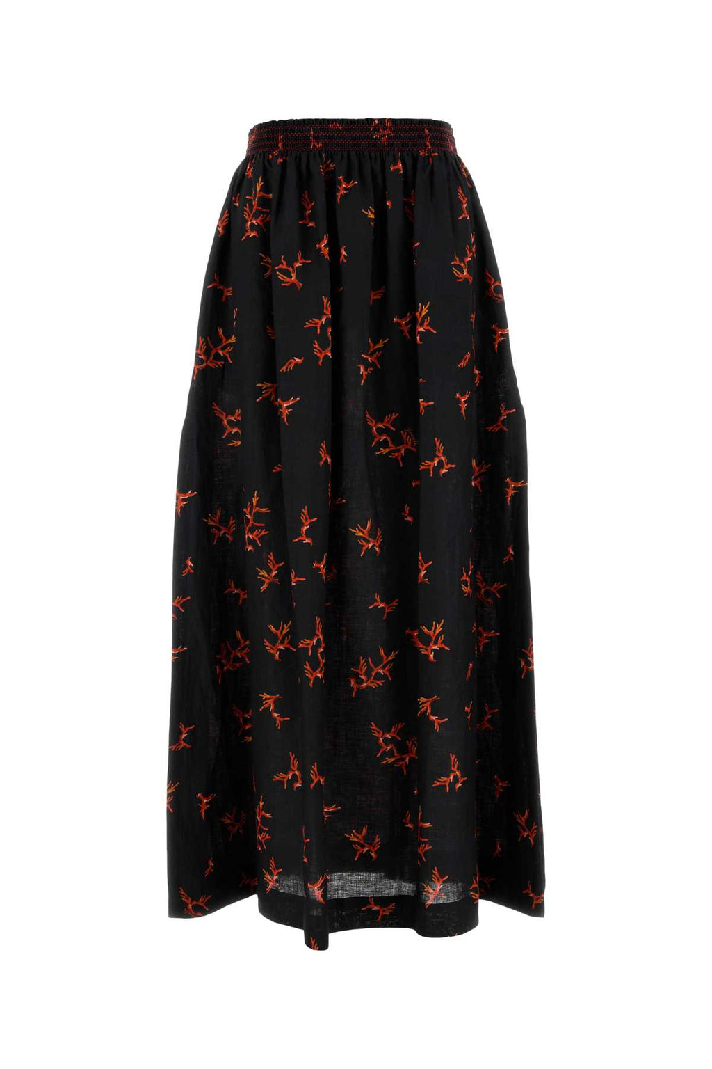 FENDI GONNA CORAL LINEN For Women Exterior: 100% Linen