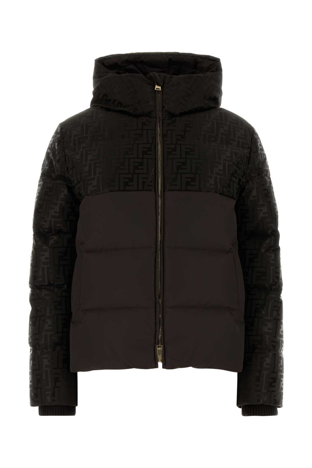 FENDI GIACCA JACQUARD FF + For Women Exterior: 64% Cotton 36% Nylon Lining: 100% Polyester Padding: 90% Down 10% Feather