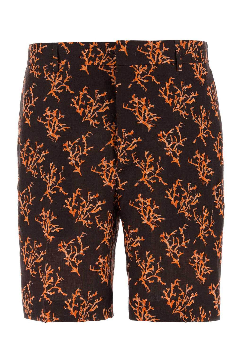 FENDI SHORTS LINEN CORAL ALLOVER For Men Exterior: 100% Linen