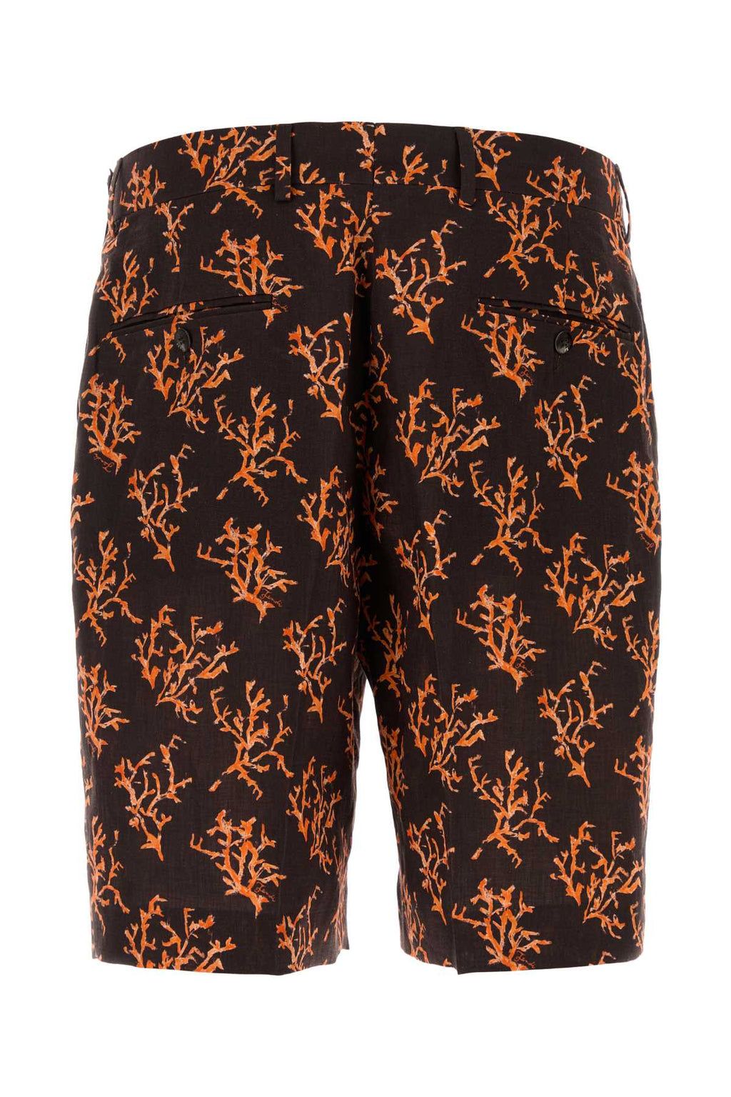 FENDI SHORTS LINEN CORAL ALLOVER For Men Exterior: 100% Linen