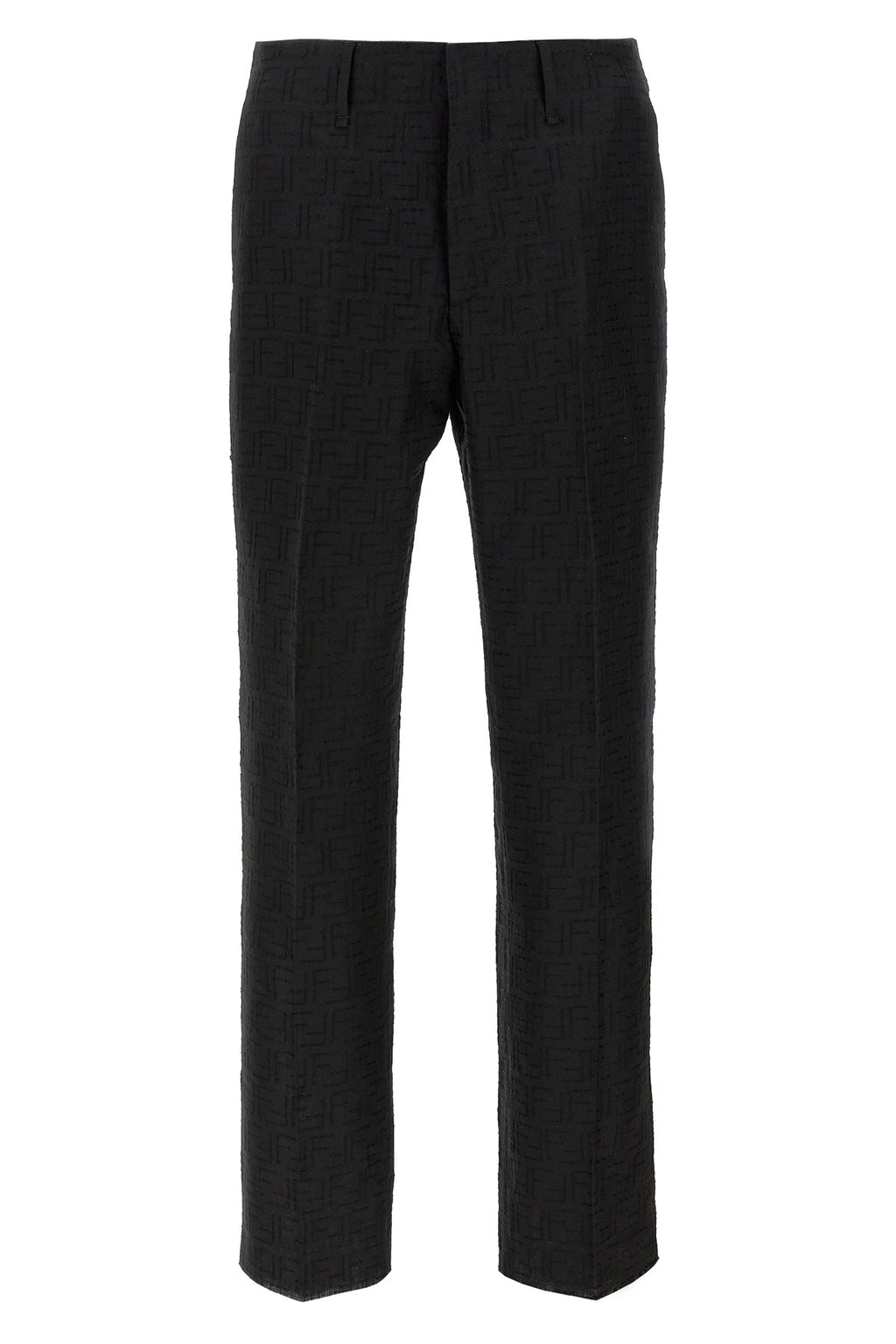 FENDI FF Jacquard Pants For Men 83% linen, 17% cotton