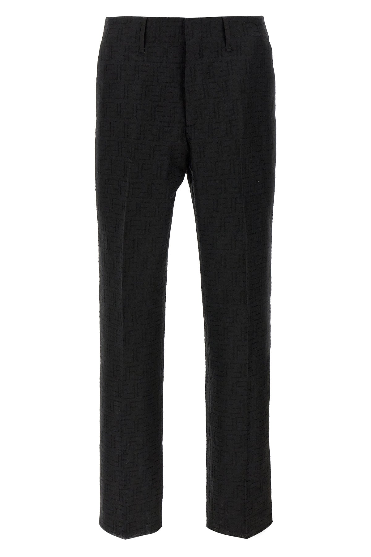 FENDI FF Jacquard Pants For Men 83% linen, 17% cotton