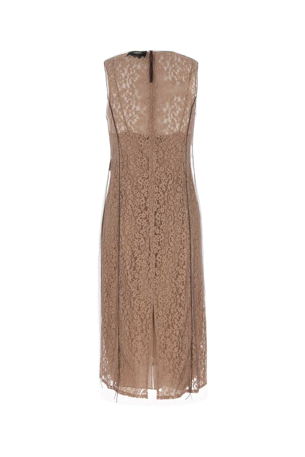 FENDI LACE MESH DRESS For Women Exterior: 80% Cotton 20% Nylon Exterior: 100% Silk