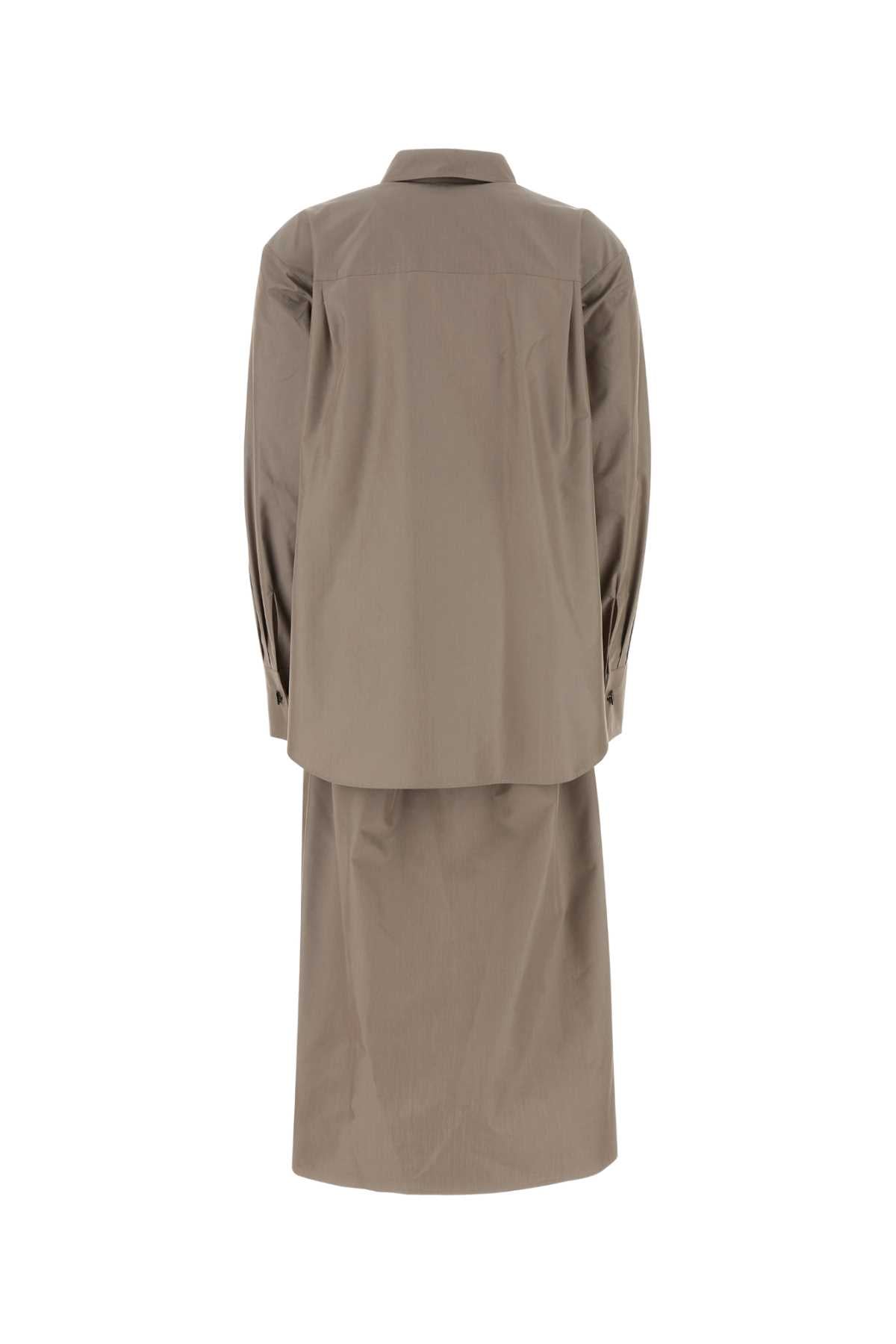 FENDI STRIPED DRESS OPEN BACK For Women Exterior: 56% Cotton 44% Silk