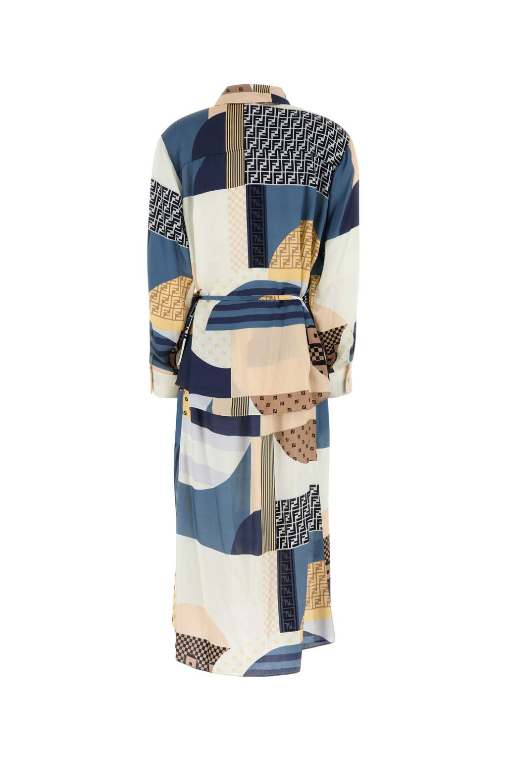 FENDI DRESS PATCHWORK CREPE SATIN For Women Exterior: 100% Silk