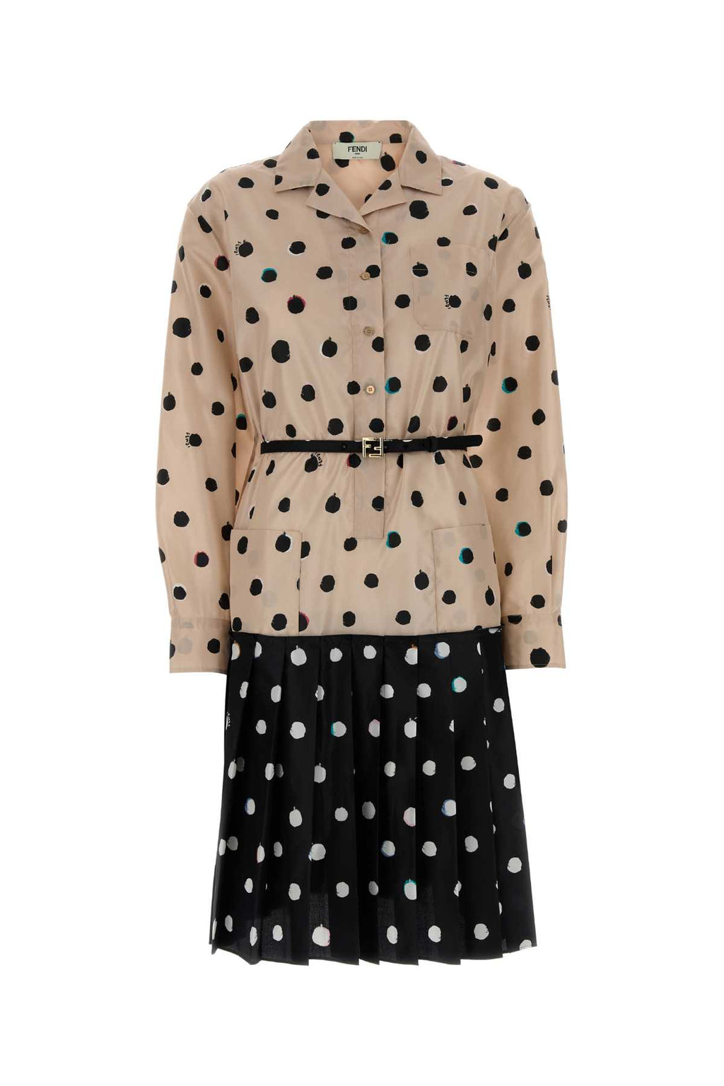 FENDI ABITO DOTS MANICHINO For Women Exterior: 100% Silk