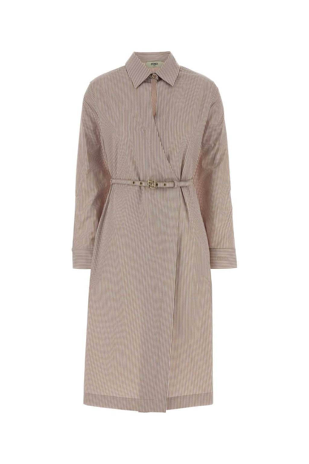 FENDI ABITO COTTON STRIPES For Women Exterior: 100% Cotton
