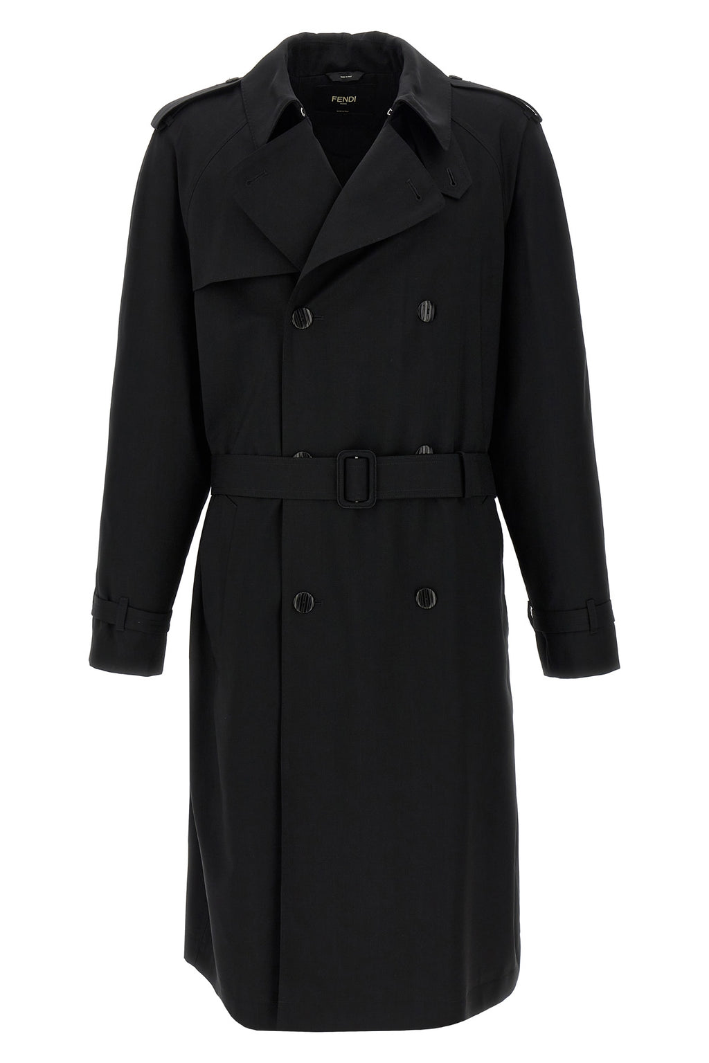 FENDI Wool trench coat For Men 100% virgin wool