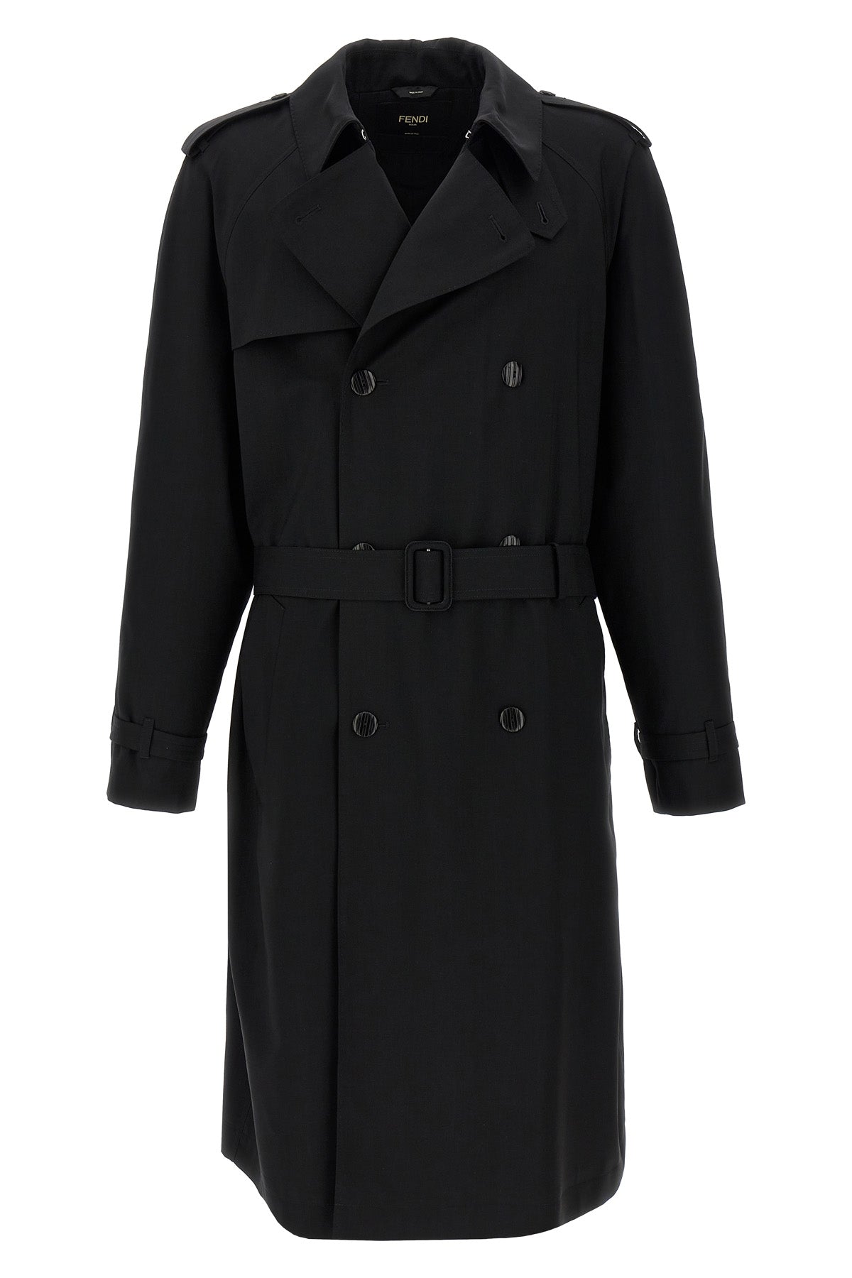 FENDI Wool trench coat For Men 100% virgin wool