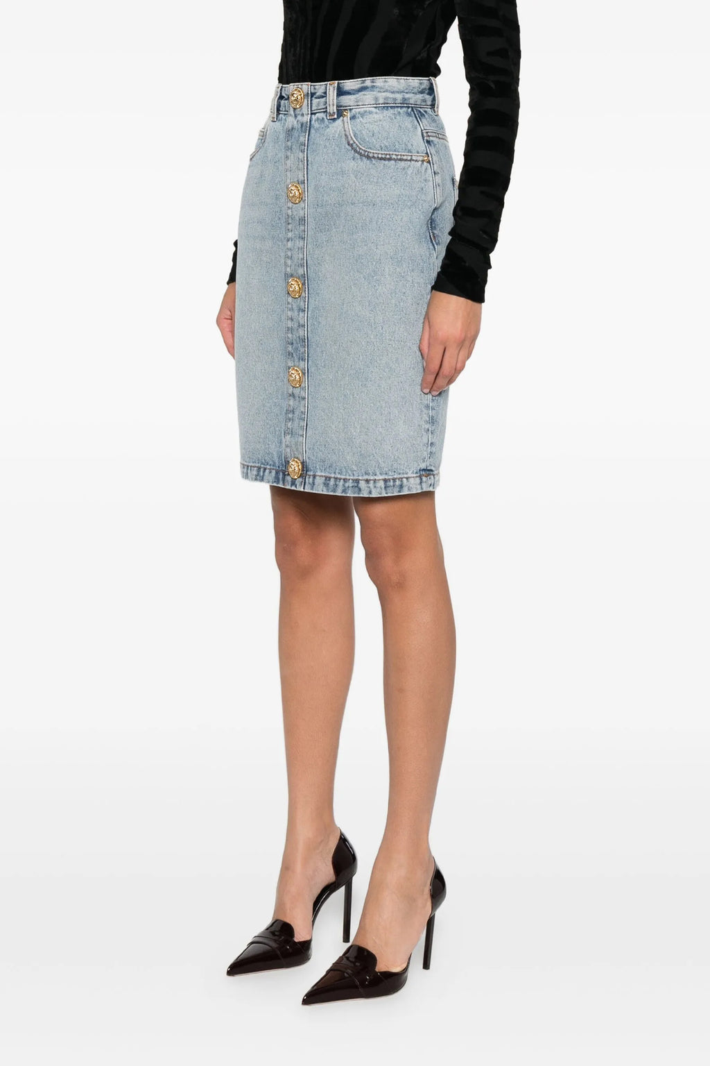 BALMAIN Denim skirt For Women 100% cotton