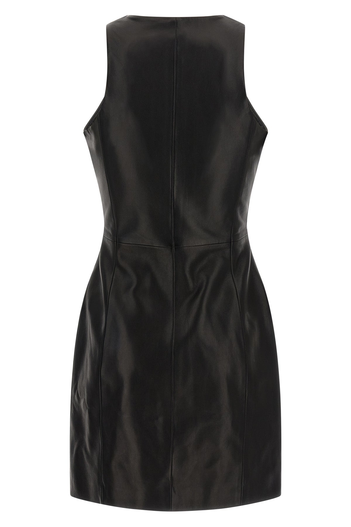 BALMAIN Maxi zip leather dress For Women 100% lamb leather (Ovis Aries)
