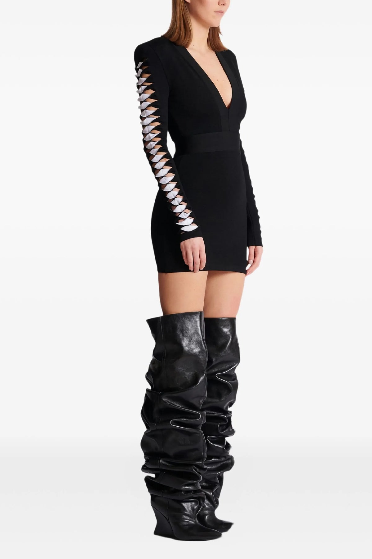 BALMAIN Cut-out dress For Women 86% viscose 11% polyester 2% polyamide 1% elastane