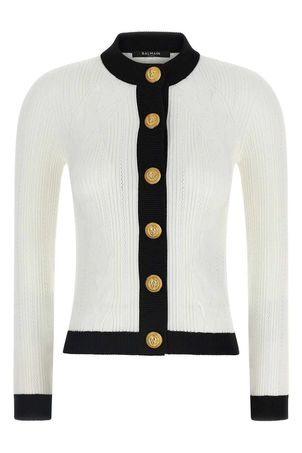 BALMAIN Two-tone cardigan For Women 84% viscose, 16% polyester