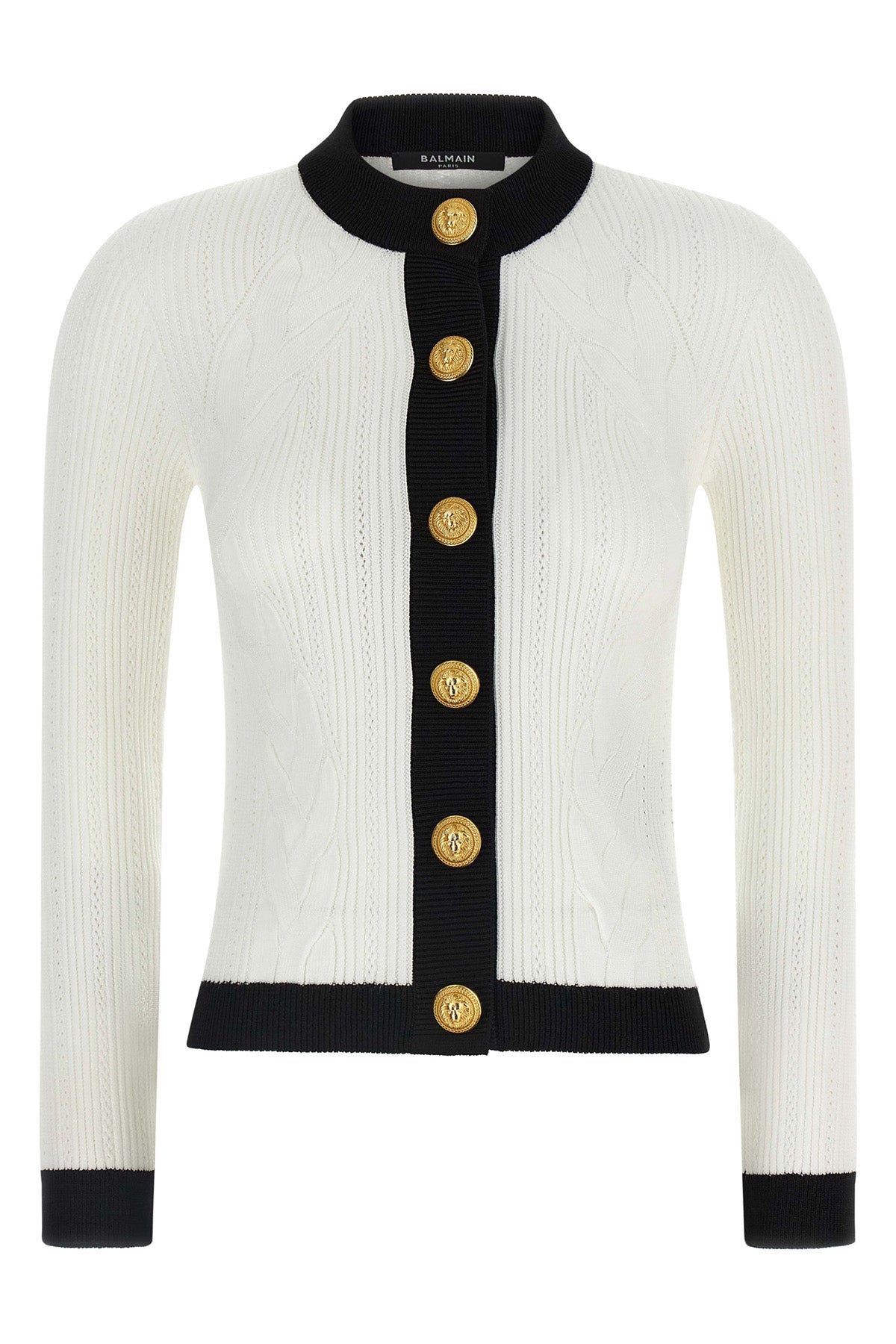 BALMAIN Two-tone cardigan For Women 84% viscose, 16% polyester