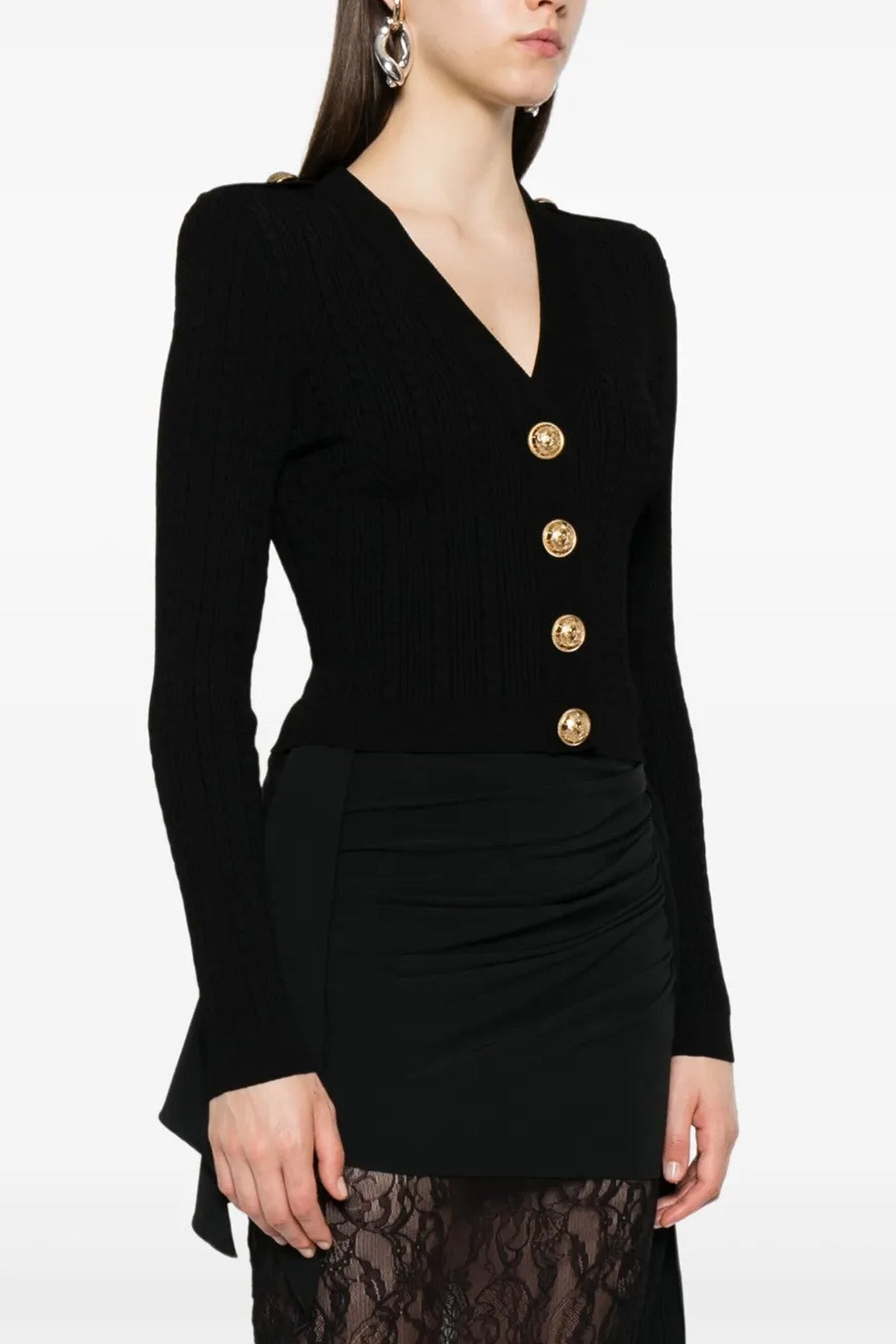 BALMAIN Twisted knit cardigan For Women 83% viscose, 17% polyester