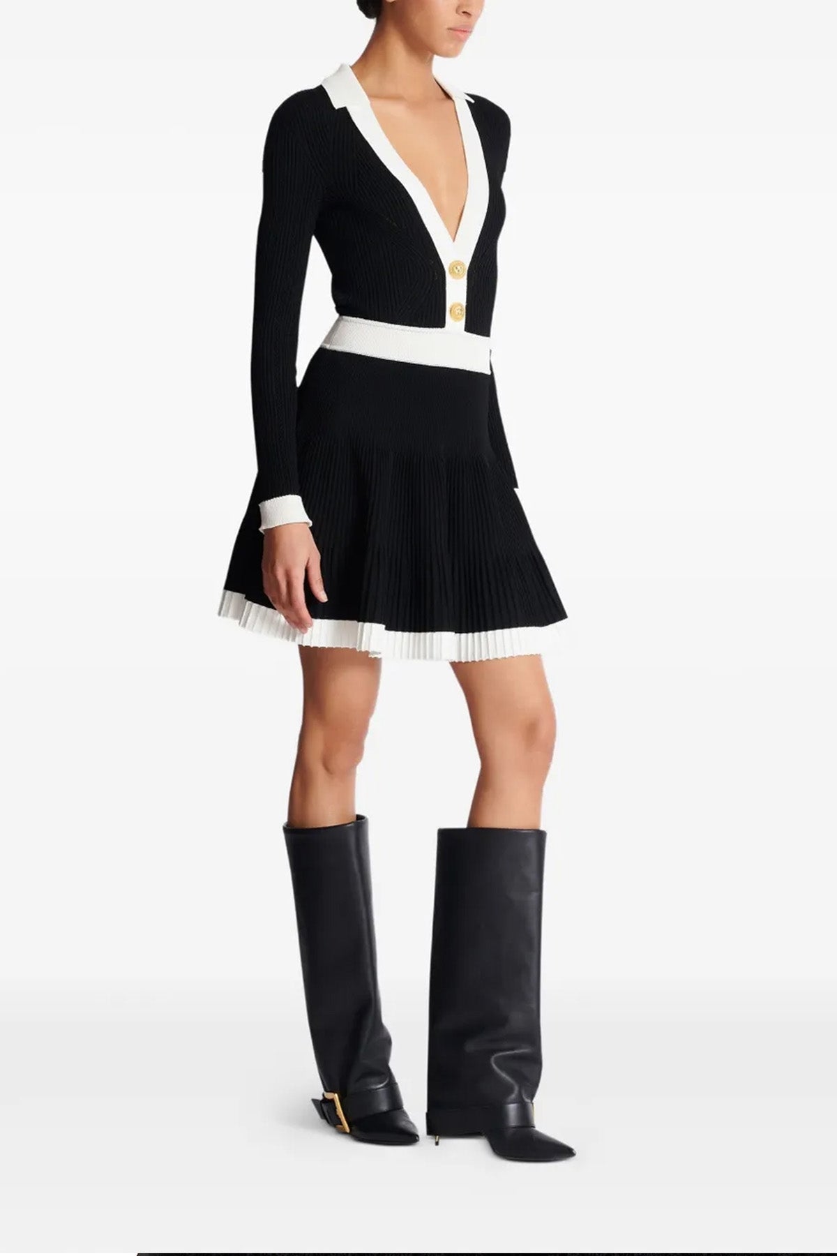 BALMAIN Two-tone dress For Women 84% viscose, 16% polyester