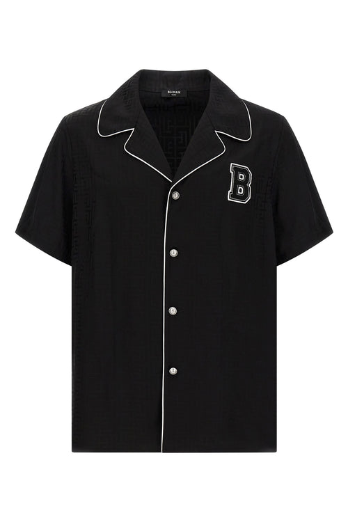 BALMAIN 'Balmain Varsity' shirt For Men 87% viscose, 13% silk