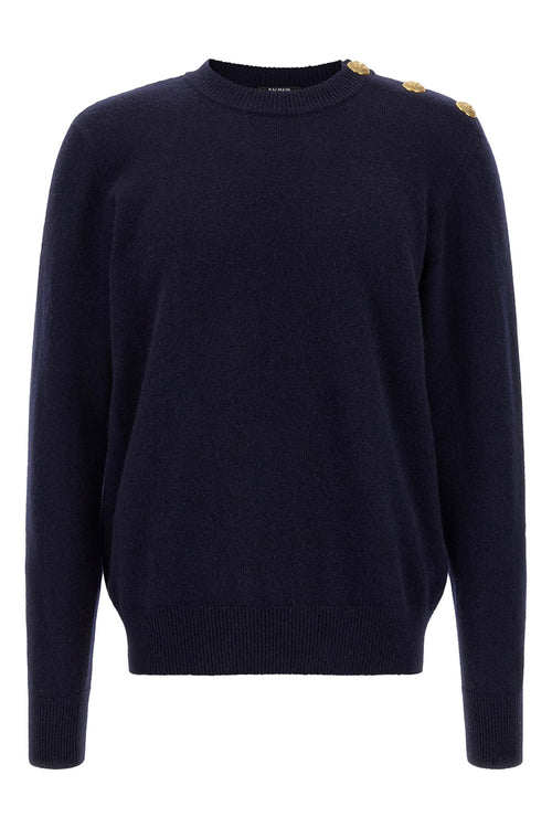 BALMAIN 'Leone catena' button sweater For Men 50% cachemire 50% virgin wool