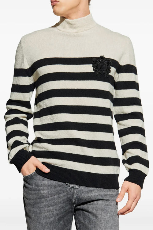 BALMAIN 'Marinière' sweater For Men 83% wool 17% cashmere