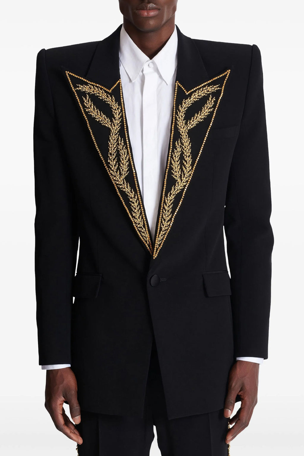 balmain Leaf embroidery blazer