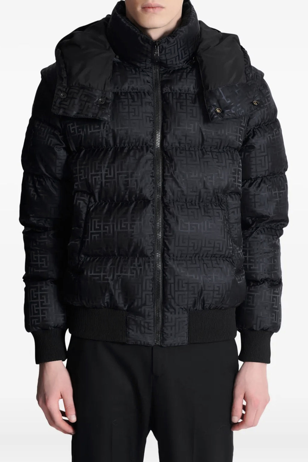 balmain 'Monogram PB Labirinto' down jacket