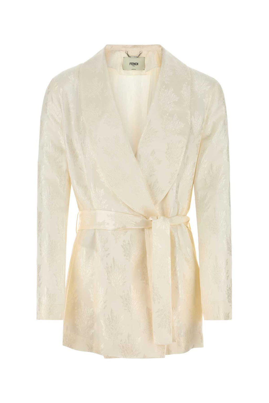 FENDI SCIALLE BELTED JAQUARD FLOWER JKT For Women Exterior: 100% Silk