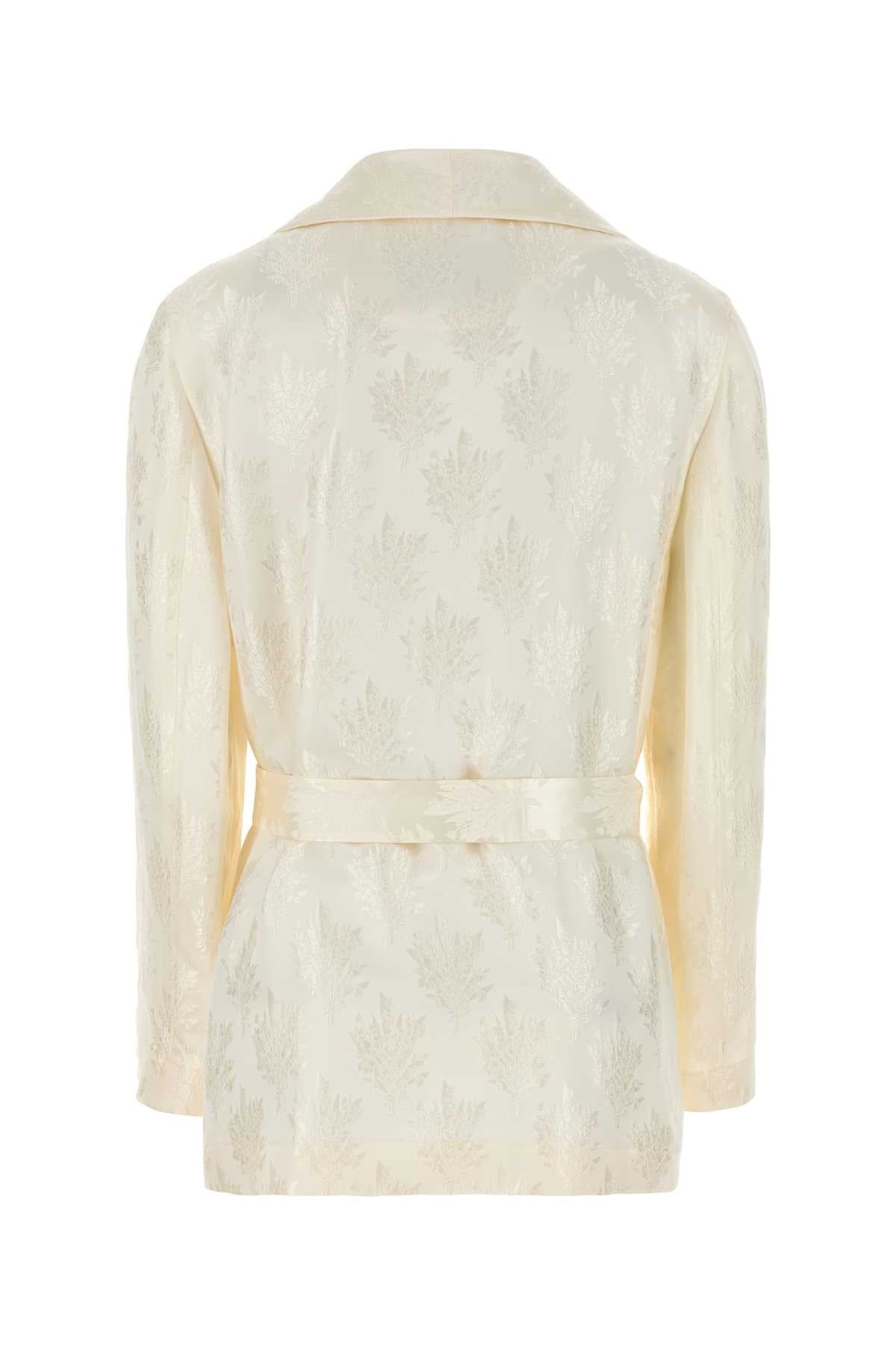 FENDI SCIALLE BELTED JAQUARD FLOWER JKT For Women Exterior: 100% Silk