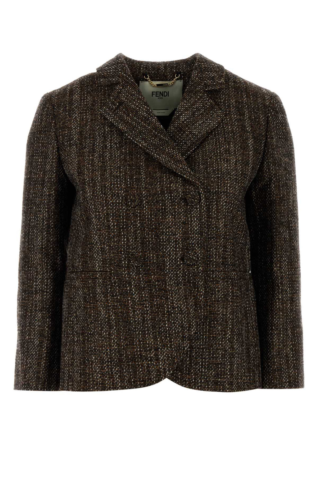 FENDI GIACCA TAILORING TWEED For Women Exterior: 43% Wool 40% Alpaca 17% Nylon Lining: 100% Viscose