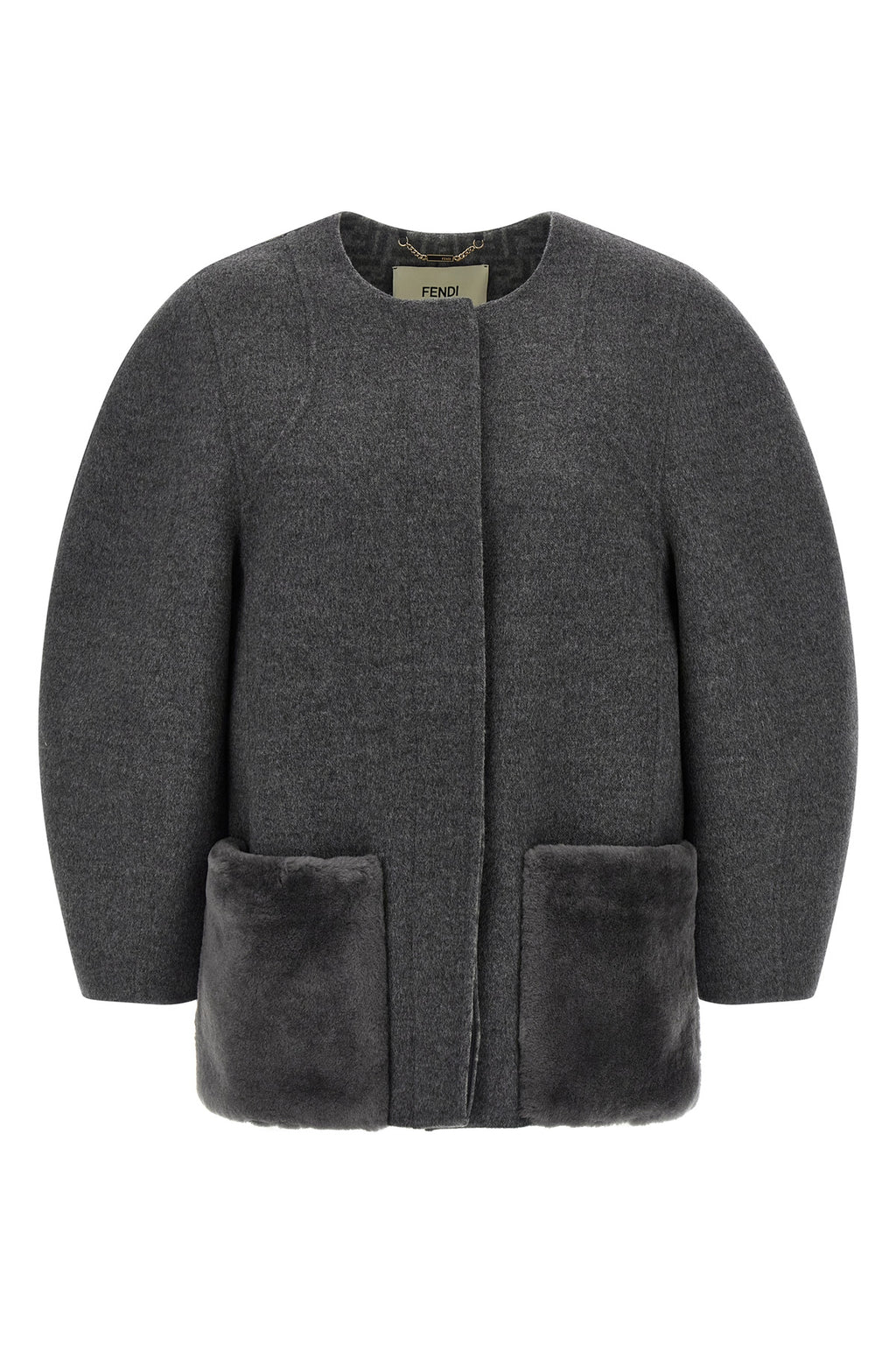 FENDI Blouson cocoon For Women 99% virgin wool 1% silk