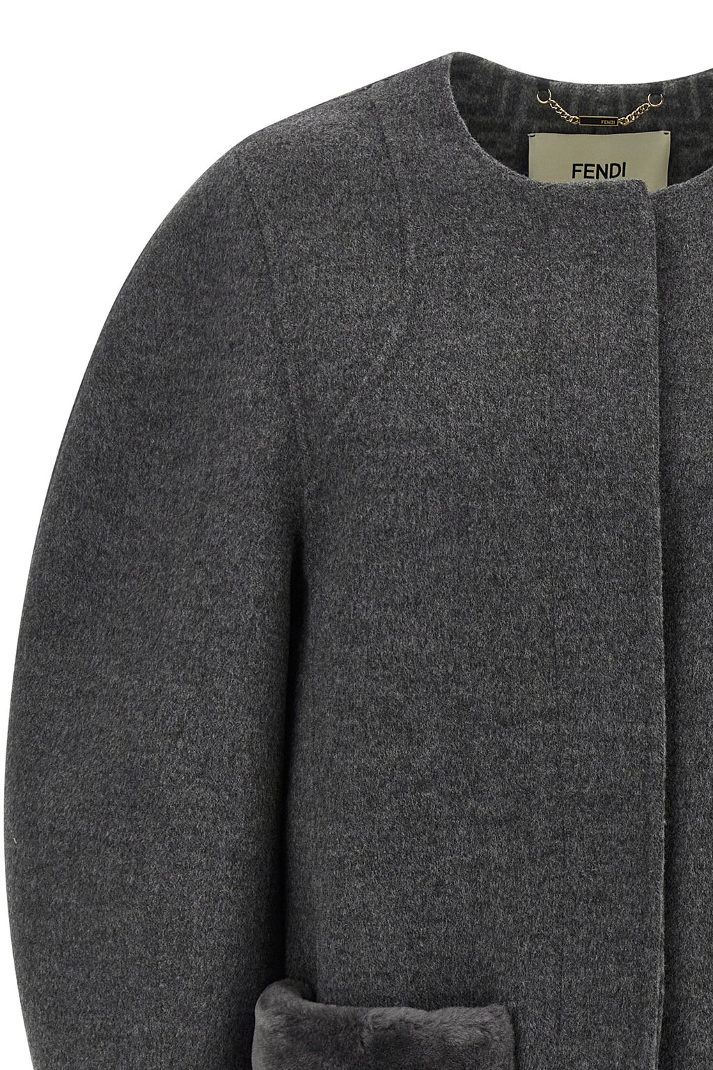 FENDI Blouson cocoon For Women 99% virgin wool 1% silk