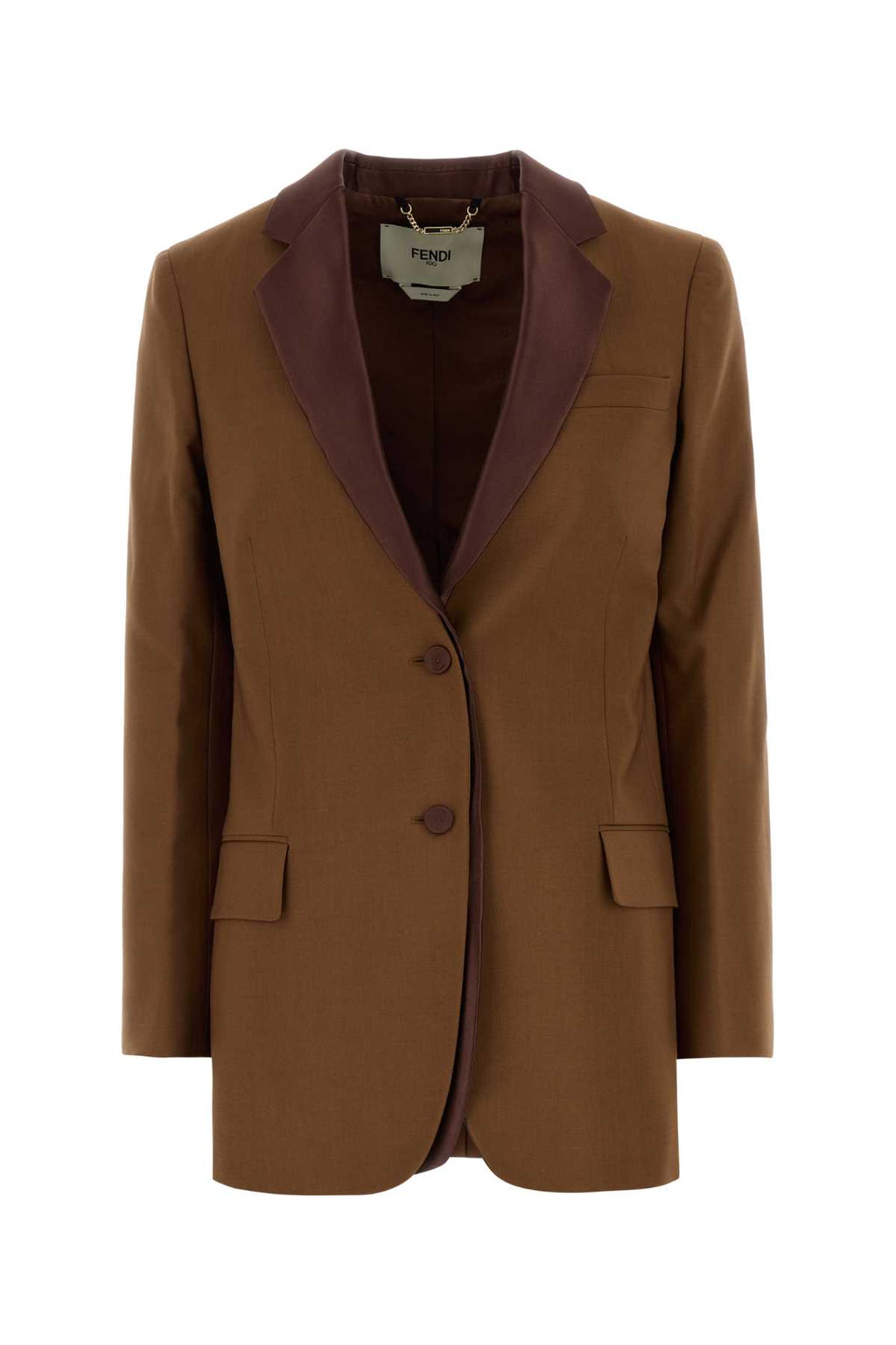 FENDI GIACCA WOOL MOHAIR TAILORING For Women Exterior: 75% Wool 25% Mohair Lining: 100% Viscose