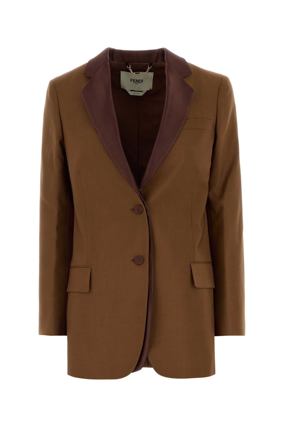 FENDI GIACCA WOOL MOHAIR TAILORING For Women Exterior: 75% Wool 25% Mohair Lining: 100% Viscose