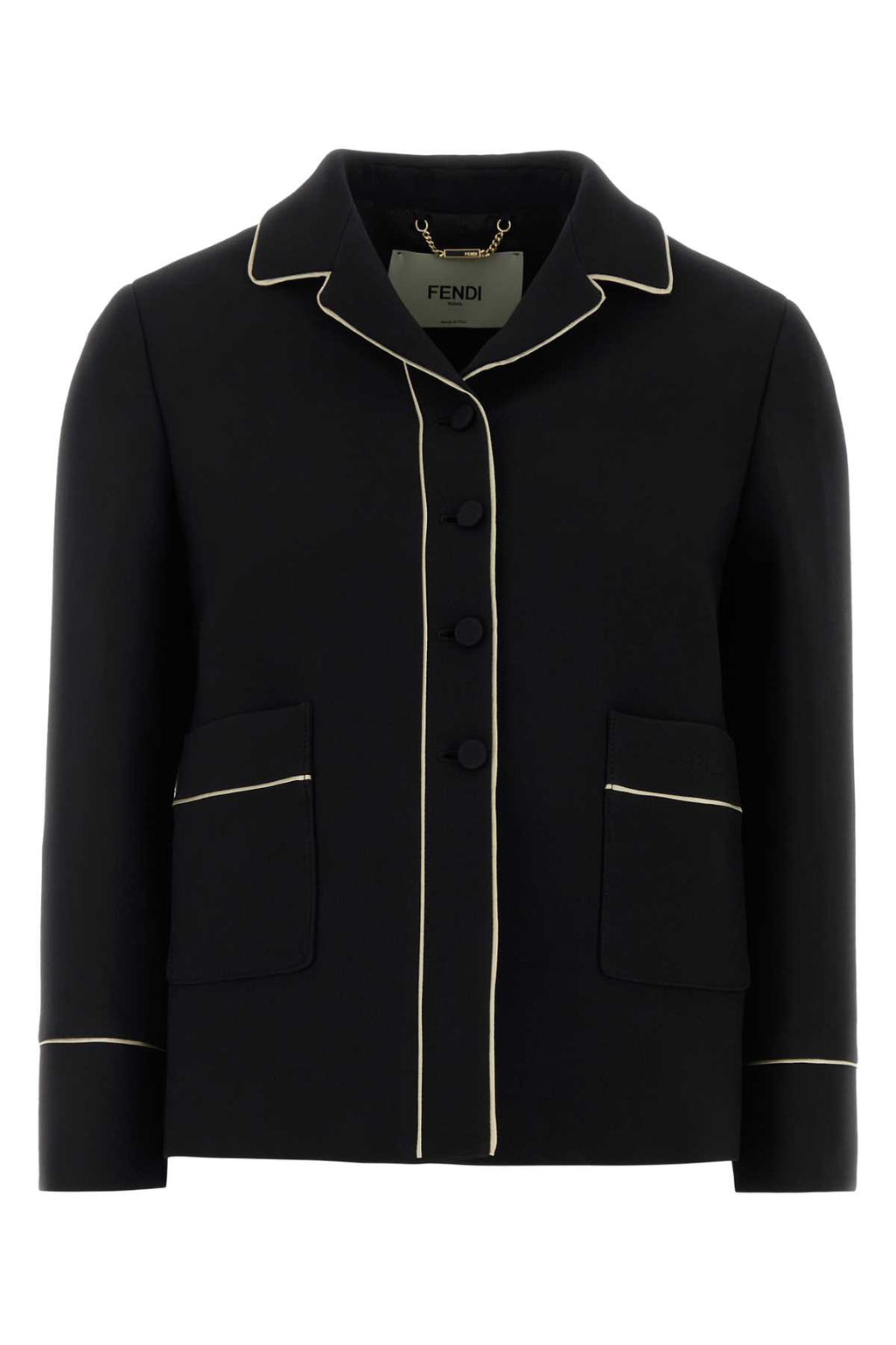 FENDI BLOUSON WOOL SILK For Women Exterior: 77% Wool 23% Silk Lining: 100% Cupro