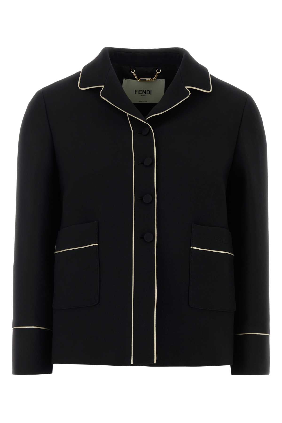 FENDI BLOUSON WOOL SILK For Women Exterior: 77% Wool 23% Silk Lining: 100% Cupro