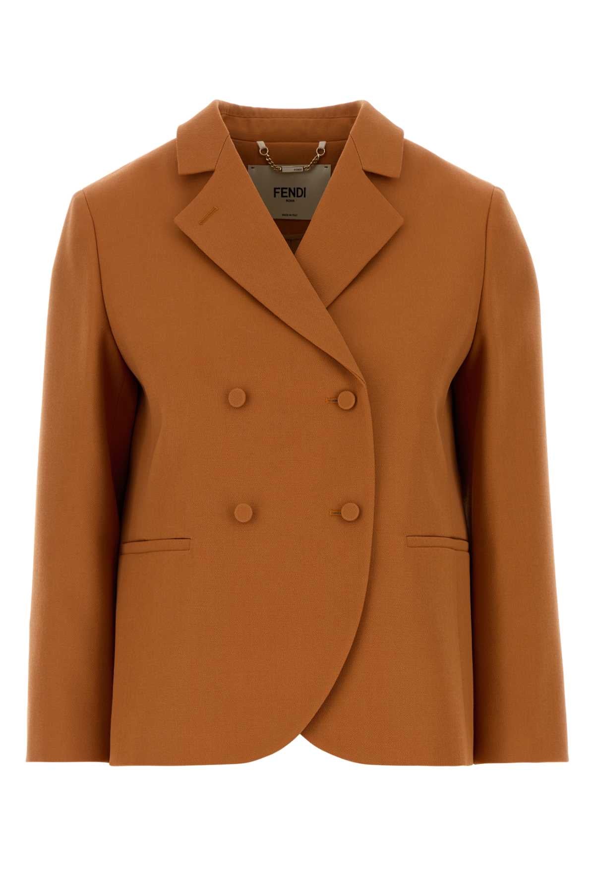 FENDI GIACCA GRAIN DE POUDRE For Women Exterior: 100% Virgin wool Lining: 100% Viscose