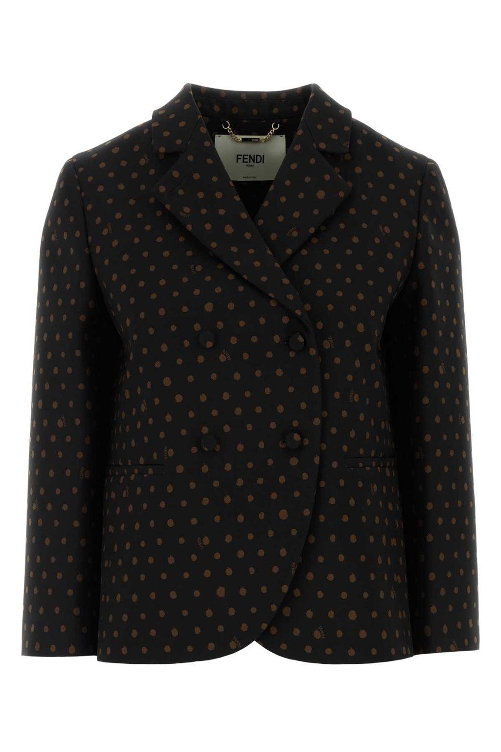 FENDI GIACCA MICRO FALENA D For Women Exterior: 94% Virgin wool 4% Nylon 1% Silk 1% Elastane Lining: 100% Cupro