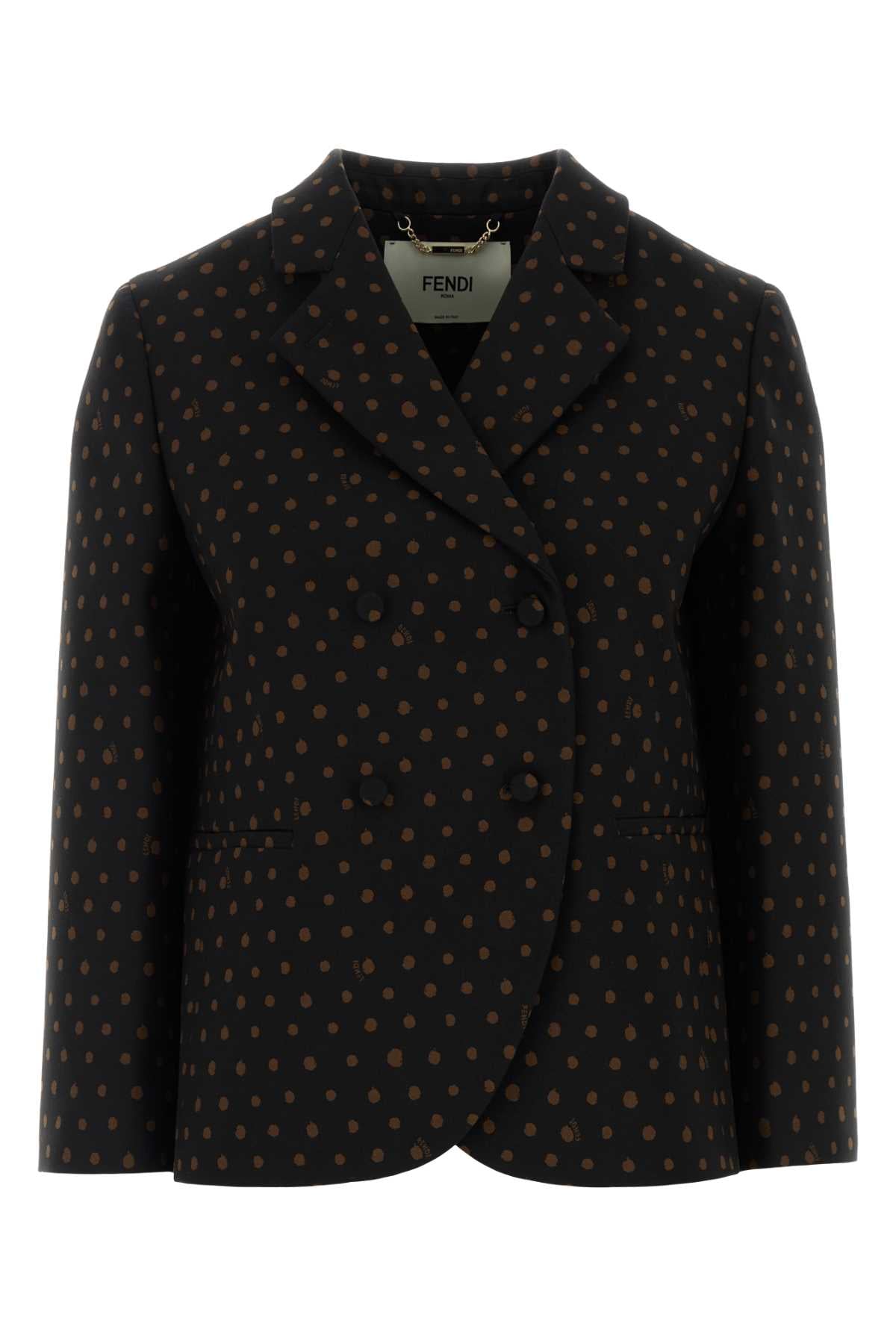 FENDI GIACCA MICRO FALENA D For Women Exterior: 94% Virgin wool 4% Nylon 1% Silk 1% Elastane Lining: 100% Cupro