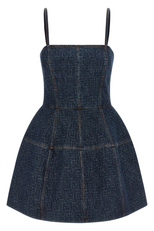 FENDI 'FF' denim dress For Women 100% cotton