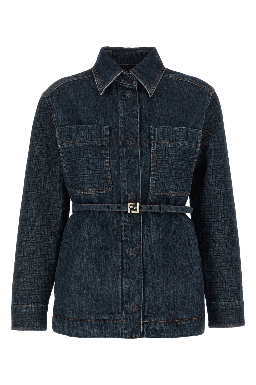 FENDI 'FF' denim jacket For Women 100% cotton