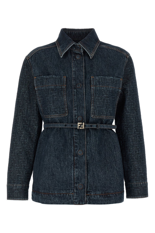 FENDI 'FF' denim jacket For Women 100% cotton