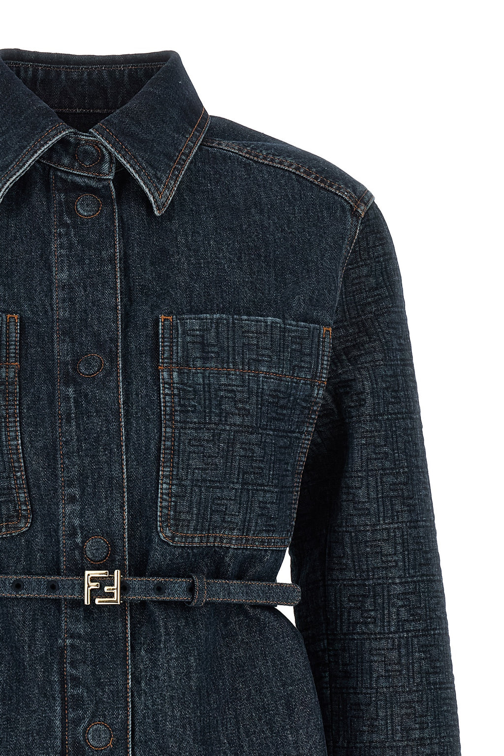 FENDI 'FF' denim jacket For Women 100% cotton