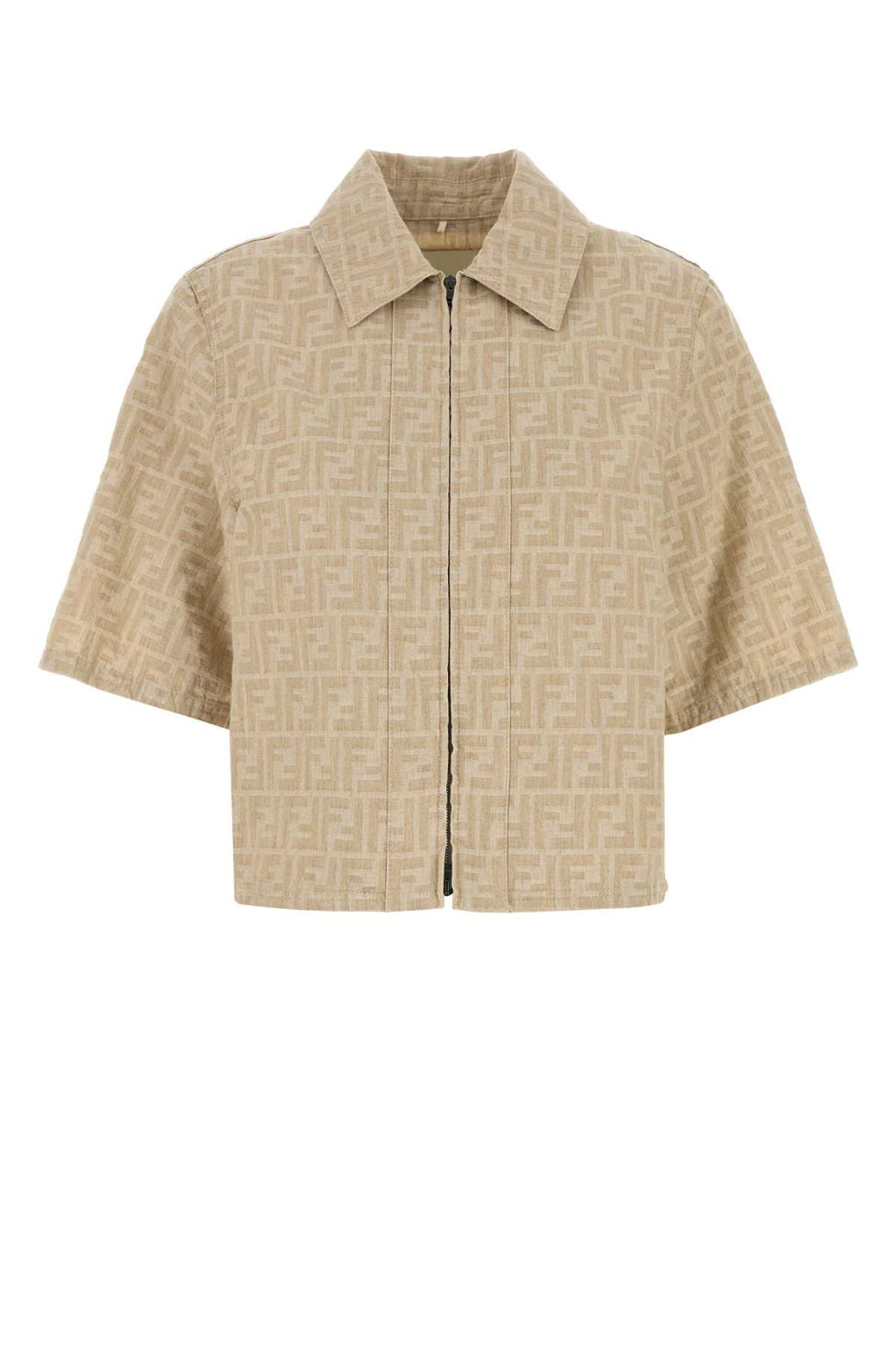 FENDI JACKET FF CHAMBRAY DE For Women Exterior: 50% Linen 50% Cotton
