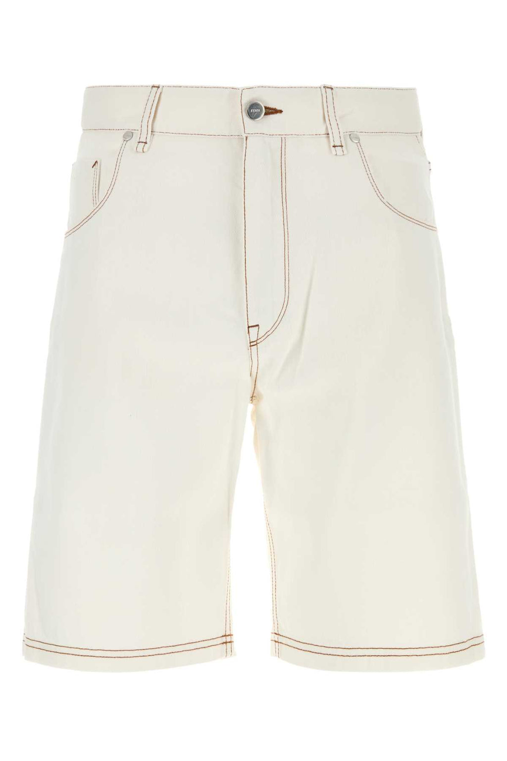 FENDI SHORTS FENDI ROMA WHITE DENIM