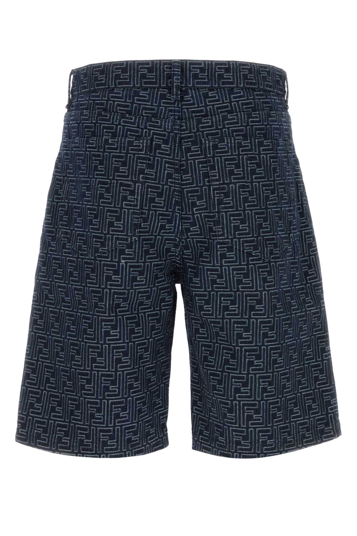 FENDI SHORTS BLUE DENIM FF