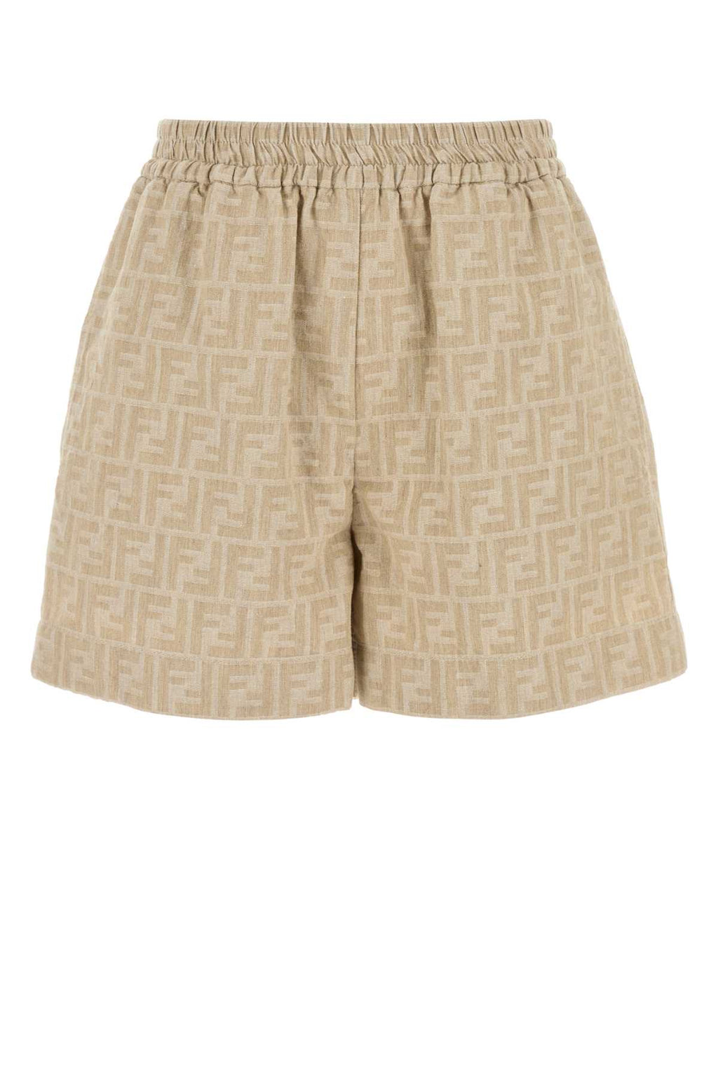FENDI SHORTS FF CHAMBRAY DE For Women Exterior: 76% Cotton 24% Linen
