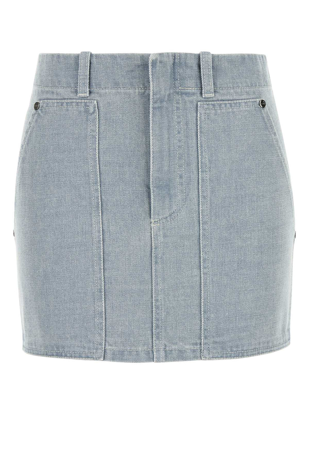 FENDI MINI DENIM LOGO BACK For Women Exterior: 100% Cotton