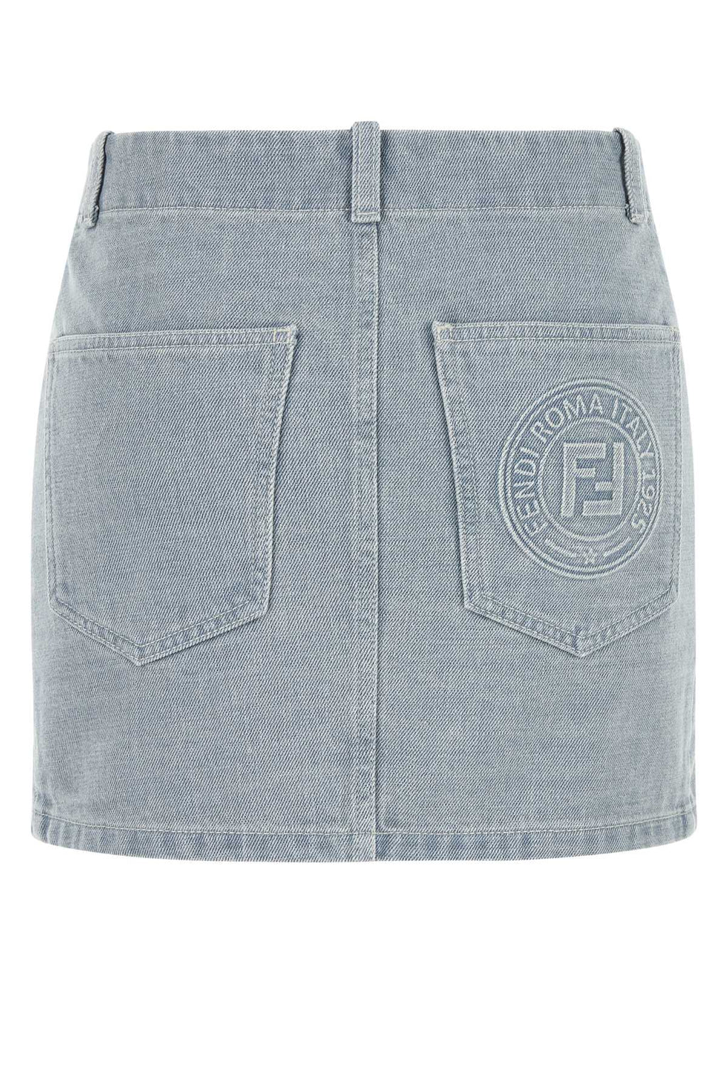 FENDI MINI DENIM LOGO BACK For Women Exterior: 100% Cotton