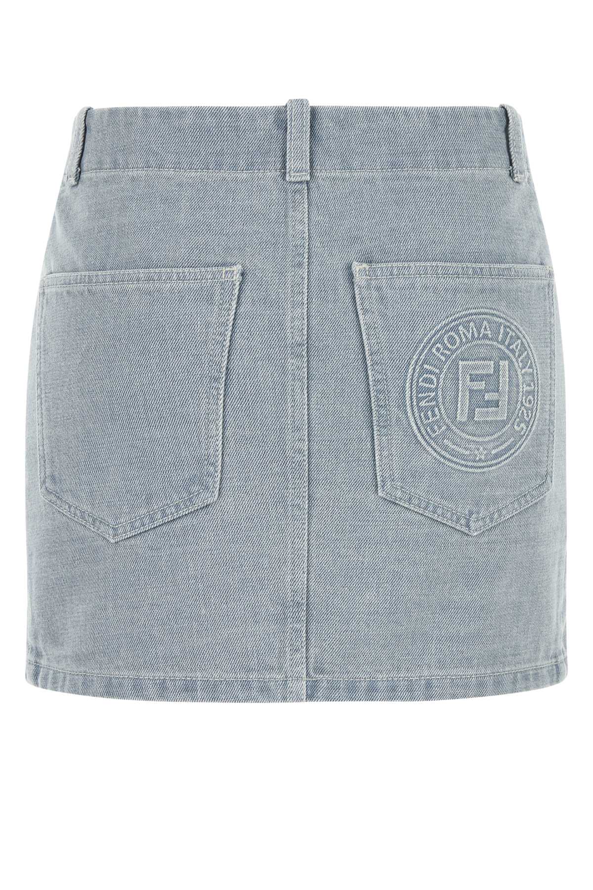FENDI MINI DENIM LOGO BACK For Women Exterior: 100% Cotton